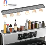 30'' Gray Silicone Magnetic Stove Top Shelf For Spice Rack Organizer Storage