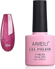 AIMEILI Soak Off UV LED Gel Nail Polish - Red Baroness (004) 10ml