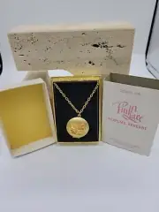 Vintage Pink Lace Studio Girl Perfume Pendant With Chain & Solid Perfume Rare