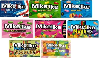 Mike And Ike Movie Boxes Berry Blast - Typhoon - Fruit - Mega Mix - Sweet Sour