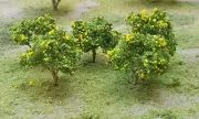 MP SCENERY 6 Lemon Trees N Gauge Fruit Trees Model Railroad Farm Layout Handmade