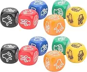 Rock Paper Scissors Dice - Portable Entertainment Dice,Set of 12 Finger Guessing Game Dice, 6-Sided Table Game Playing Dice for Adults Kids Family Party