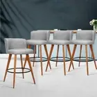 NEW MyBar Wooden Bar Stool Footrest Grey Set 4pc
