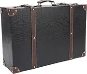 SENECESLI Suitcase Box, Old and Vintage Decorative Storage Box for Memories (Black)