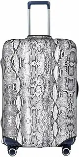 [FSCEV] Snake Skin Black and White Trolley Suitcase Protective Cover Business Travel Luggage Protector Fashion 18-32 Inches, White, XL