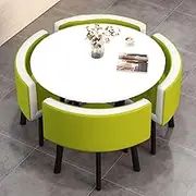 Round Conference Table with 4 Chairs Set Office Reception Tables Dining Table Set for 4 Business Reception Table, Simple Coffee Table (Color : Green1)
