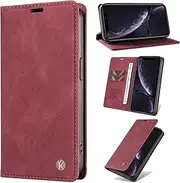 Cover Compatible with Oppo Find X5 Pro 5G,Compatible with Oppo Find X5 Pro 5G Card Slot Magnetic Closure Flip Stand Wallet Phone Case Red2