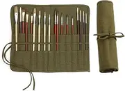 AIMALL Roll Up Paint Brush Holder Canvas Bag Draw Storage Case Organizer Artist Army, Portable Storage for Artists & Painters