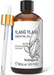 HIQILI Ylang Ylang Essential Oil, Organic Therapeutic Grade Ylang Ylang Oil for Diffuser, Aromatherapy - 30ml