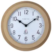 NeXtime 22cm Poppy Weatherproof Round Analogue Metal Outdoor Wall Clock Brown
