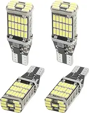 RACOONA Pack of 4 LED Reverse Lights,Reverse Light Bulb,Car Accessories Error Free LED Tail Lights Turn Lights LED Bulbs,T15 4014 45SMD LED Reverse Light Bulb for Car Truck Backup (White)
