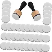 Gadpiparty 2pcs Handheld Ink Pad Tool Mini Ink Blending Tool Round Craft Ink Pads Sponge Brush Ink Paints Blending Tool Drawing Sponge Stamp Mini Blending Brushes Ink Blending Brush Wooden