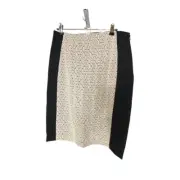 Diane Von Furstenburg Women's 10 Mahalia Chains Pencil Skirt Black Macrame NWT