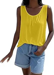 [Generic] Crop Top Workout for Women Sleeveless Pullover Tank Tops Lightweight Comfort Shirt Casual Blouse Tunics Crazy Cat Lady Top