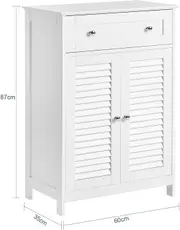 Freestanding Storage Cabinet with Doors/Drawer, 60x87x35 cm