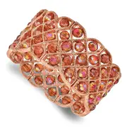 Fashion 1928 Copper-Tone Copper Acrylic Beads Stretch Bracelet
