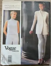 VOGUE #1911 - DONNA KARAN Jacket, Top, Pants Pattern 14-18. Uncut, 1990s