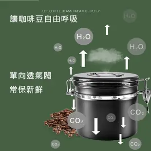 【選物優品】304不鏽鋼咖啡豆密封罐(單向排氣閥真空密封儲物保鮮罐 - 1800ml)