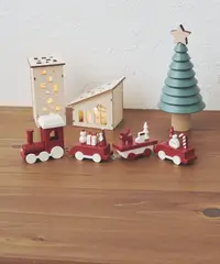在飛比找樂天市場購物網優惠-【預購】3coins聖誕木頭質感小火車