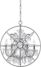 CJLWSLCO American Country Iron Circle Crystal Chandeliers Bedroom Living Room Clothing Store Restaurant Commercial Decor Hanging Lamp LED E14 Light Source Pendant Lightled Modern Simple Home Lighting