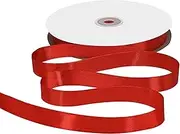 Gliberli Red Satin Ribbon 5/8 inch X 100 Yards Fabric Large Ribbons for Gift Wrapping Bows Bouquet Sewing Craft Home Decor Hair Floral