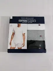 Tommy Hilfiger 3 Pack Classic Crew Neck Tee Small T-Shirt White/Gray/Black