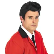 50's Men's Wig Black Wig for Men 50s Sideburns Costume Black Wig Boy Mens 1950 Wig For Carvinal Halloween Wigs