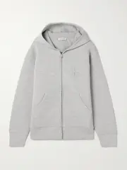[Anine Bing] Anine Bing - Embossed Stretch-jersey Hoodie - Gray - x small x small Gray