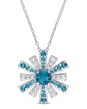Rina Limor Silver 2.39 ct. tw. Gemstone Pendant Necklace