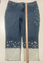 Chico’s Women’s Denim Jean Crop Pants Girlfriend Slim Leg Size 16 $109 New BOHO