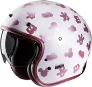 HJC V31 Disney Mickey Retro Jet Helmet, white-pink, Size M for Men White Pink