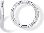 PAVOI 14K Gold Plated Titanium Clicker Hoop Earrings for Women Men | Hinged Huggie Earring | Cartilage Helix Nose Ring Tragus Rook Septum Piercing Jewelry 16-18-20 Gauges