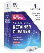 Retainer Cleaner & Denture Cleanser - 180 Effervescent Tablets 6 Month Supply Re