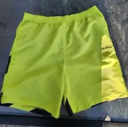 $620 Mens Off-White Diagonal Surfer Stripe Swim Shorts Trunks Green Large