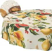 Sandias Tablecloth Fabric Washable Tablecloth Easy Care Lotus Effect Dirt and Water-Repellent for Indoor Outdoor Tablecloth Round 140 cm Cutting Edge