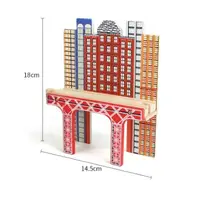 在飛比找蝦皮購物優惠-高架大樓 木製 軌道 吊橋 磁性 火車 木頭 散裝軌道配件 