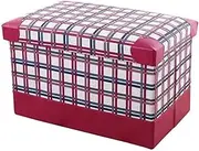 Footstool, Ottoman Footstool Foldable Foot Stool Ottoman Pouf, Rectangular Foot Rest Stool with Storage, Pu Leather Shoes Change Stool Small Footrest Coffee Table Padded Seat Home Decor (Win