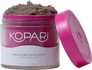 Kopari Coconut Crush Scrub - Brown Sugar Scrub to Exfoliate, Shrink the Appearance of Pores, Help Undo Dark & Age Spots + More With 100% Organic Coconut Oil, Non GMO, and Cruelty Free 10 Oz