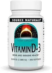 Source Naturals Vitamin D-3 1000 iu Supports Bone & Immune Health - 200 Softgels