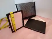 Mary Kay Face Case Black Plastic Makeup Mirror w/Tray Travel Zip Mesh Pouch Bag
