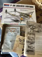 Monogram 1/48 P-38 Lockheed Lightning Kit No 6848 Open Box