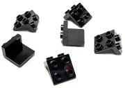 Lego - Lot of 6 - Black, Bracket 1 x 2 - 2 x 2