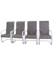 Courtyard Casual Santa Fe 4 Wicker Spring Chairs With White Frame