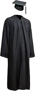 [Robe Academicus] Complete Set: Academic Talar Made of Satin + Graduation hat with Tassel and Current (!) Year Number