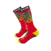 DGK Dirty Ghetto Kids "Good Luck" Crew Socks (Red) Graphic Sock
