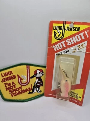 Vintage Luhr Jensen Era Hot Shot 30 on Red Card. Pink Pearl