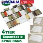 Spice Rack Drawer Organizer 4 Tier Expandable Adjustable Kitchen Jar Storage