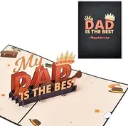3D Pop up Fathers Day Card Envelope 3D Father Day Card for Dad Father's Day Greeting Card Decorative Gift Card Envelopes Fathers Day Note Cards Fathers Day Gift Card Holder Envelope Dad Party Supplies