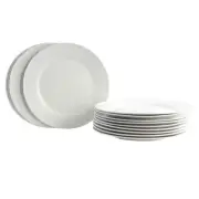 Gibson Home 108045.01 Noble Court 10.5" Dinner Plate Set In White Of 12
