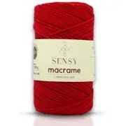 Sensy Premium 2mm - 160 Yards 100% Recycled Cotton Macrame Cord 1 Skein Red